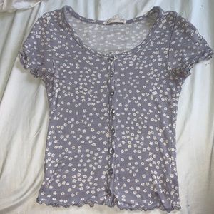 ribbed lilac floral baby tee